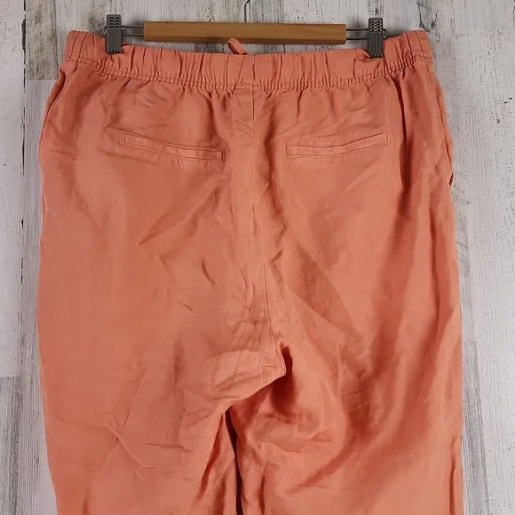 a new day peach coral linen blend drawstring waist lagenlook pants Size Large - Picture 4 of 6